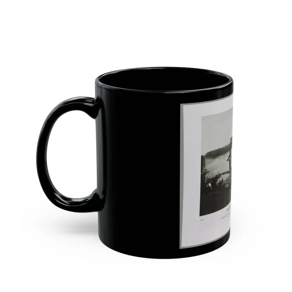 Bridgeport, Tenn. (I.E. Alabama), 1864, Showing Ruins Of Nashville & Chattanooga R.R. Bridge And Construction Of A Pontoon Bridge (U.S. Civil War) Black Coffee Mug-Go Mug Yourself