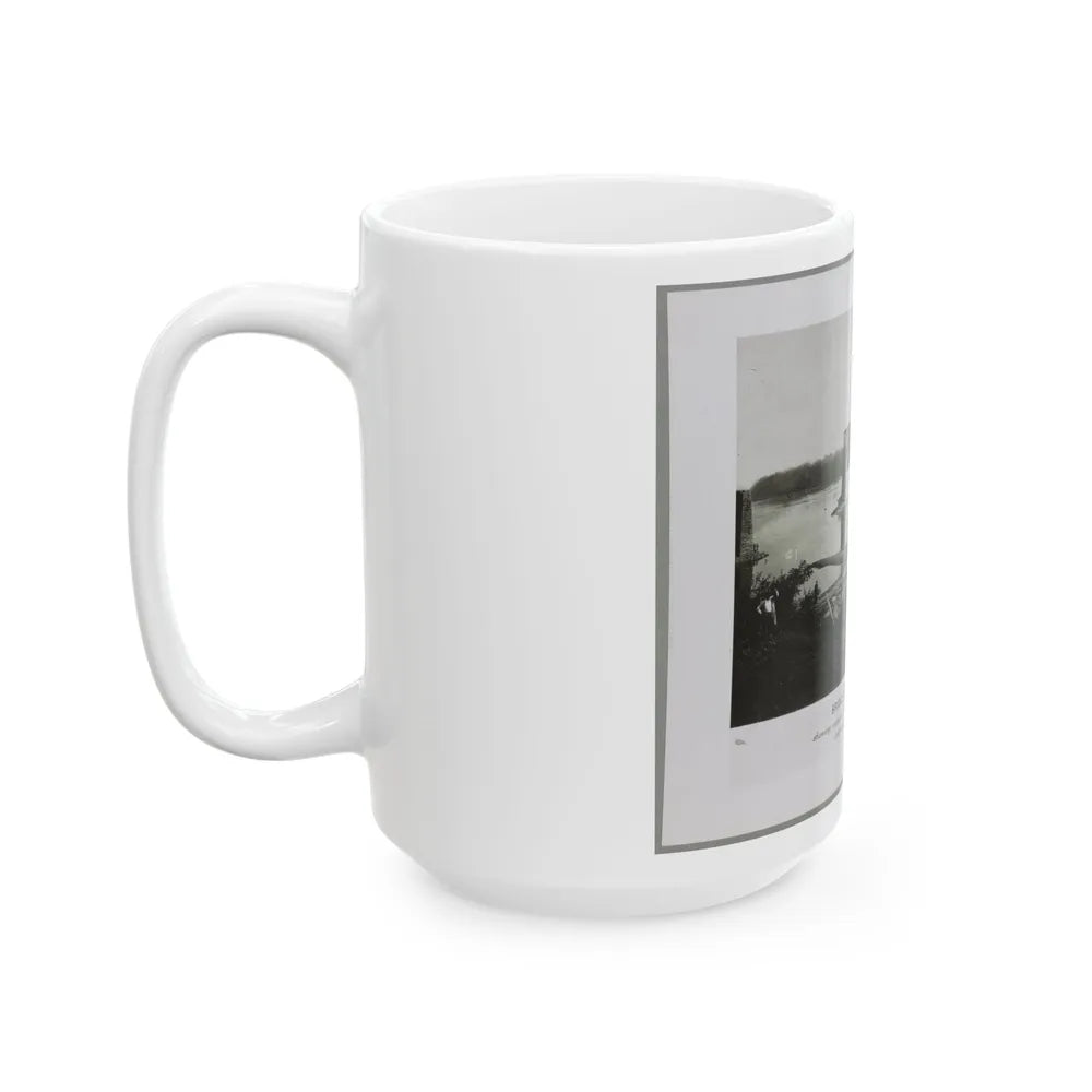 Bridgeport, Tenn. (I.E. Alabama), 1864, Showing Ruins Of Nashville & Chattanooga R.R. Bridge And Construction Of A Pontoon Bridge (U.S. Civil War) White Coffee Mug-Go Mug Yourself