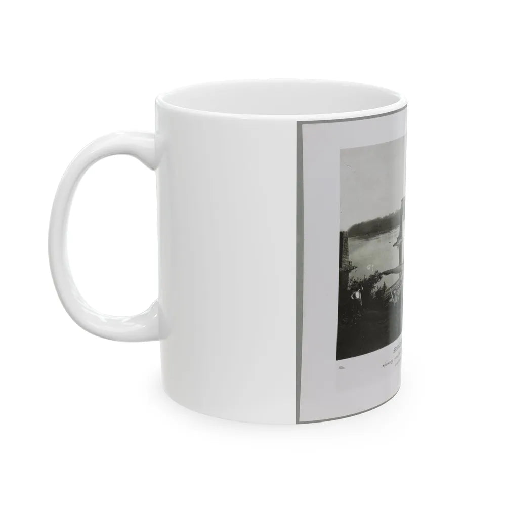 Bridgeport, Tenn. (I.E. Alabama), 1864, Showing Ruins Of Nashville & Chattanooga R.R. Bridge And Construction Of A Pontoon Bridge (U.S. Civil War) White Coffee Mug-Go Mug Yourself