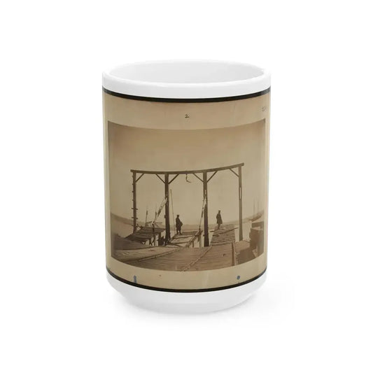 Bridges By Means Of Which Cars Are Loaded Upon Or Unloaded From Arks Or Barges (U.S. Civil War) White Coffee Mug 15oz - Go Mug Yourself