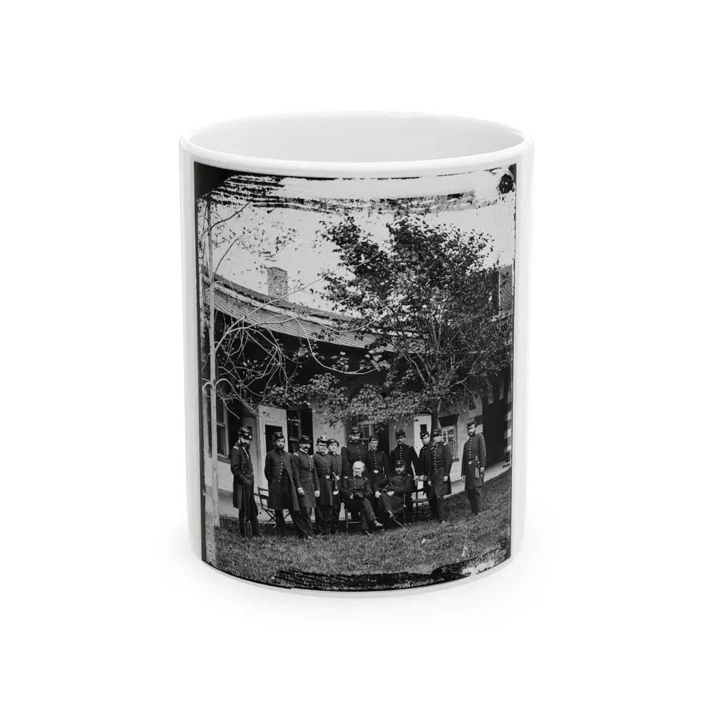 Brig. Gen. Mathew Martin Burke & Staff. (U.S. Civil War) White Coffee Mug 11oz - Go Mug Yourself