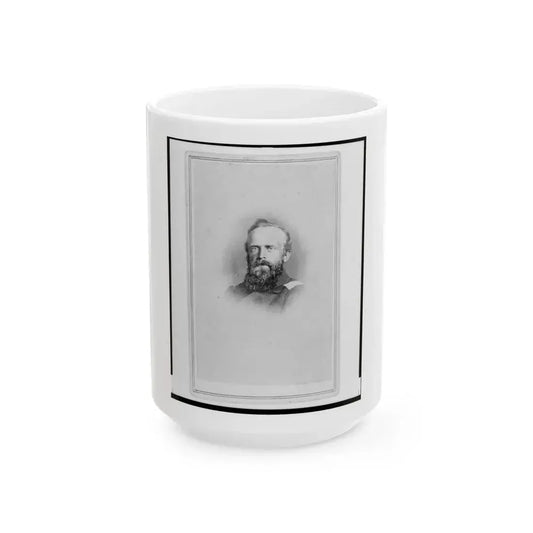 Brigade Commisariat Captain Edward Mueller, Union Officer In The 32nd Indiana Regiment, Bust Portrait, Facing Front (U.S. Civil War) White Coffee Mug 15oz - Go Mug Yourself