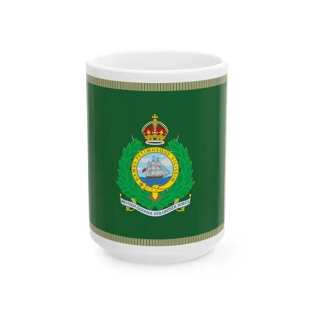 British Guiana Volunteer Force Regimental Colour (Guyana) White Coffee Mug 15oz - Go Mug Yourself