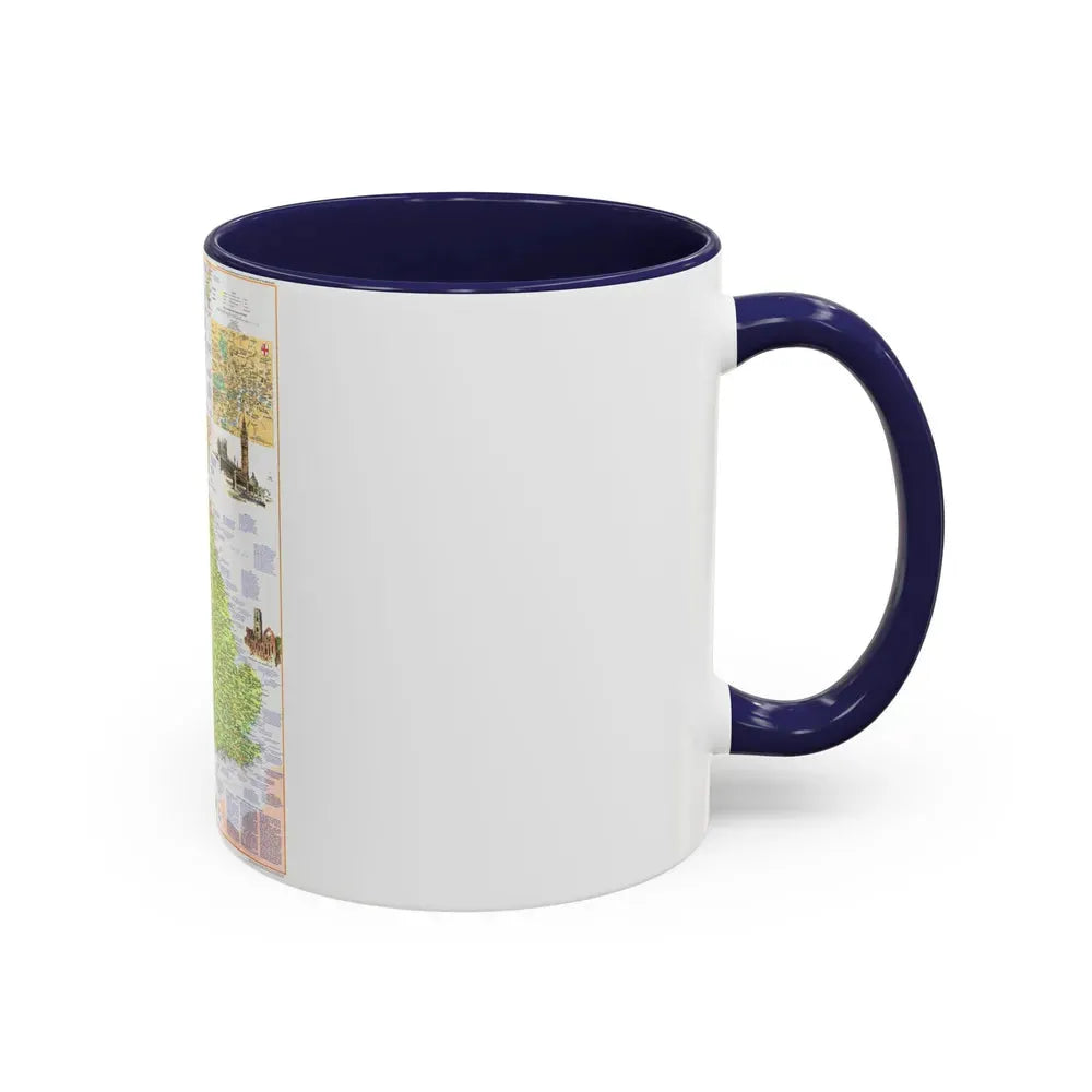 British Isles - A Traveller's Map 1 (1974) (Map) Accent Coffee Mug - Go Mug Yourself