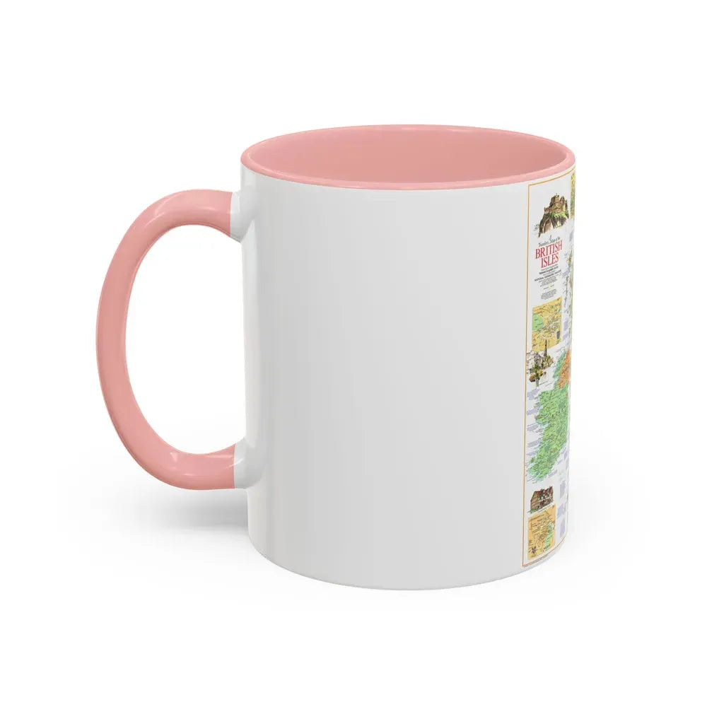 British Isles - A Traveller's Map 1 (1974) (Map) Accent Coffee Mug - Go Mug Yourself