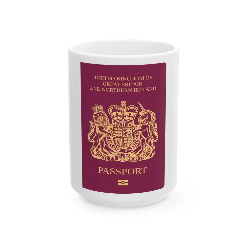 British National Passport - White Coffee Mug 15oz - Go Mug Yourself