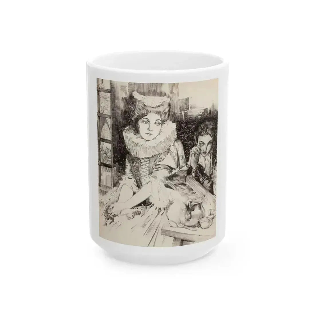 British Scene Depicting the Beheading of Anne Boleyn - White Coffee Mug 15oz - Go Mug Yourself