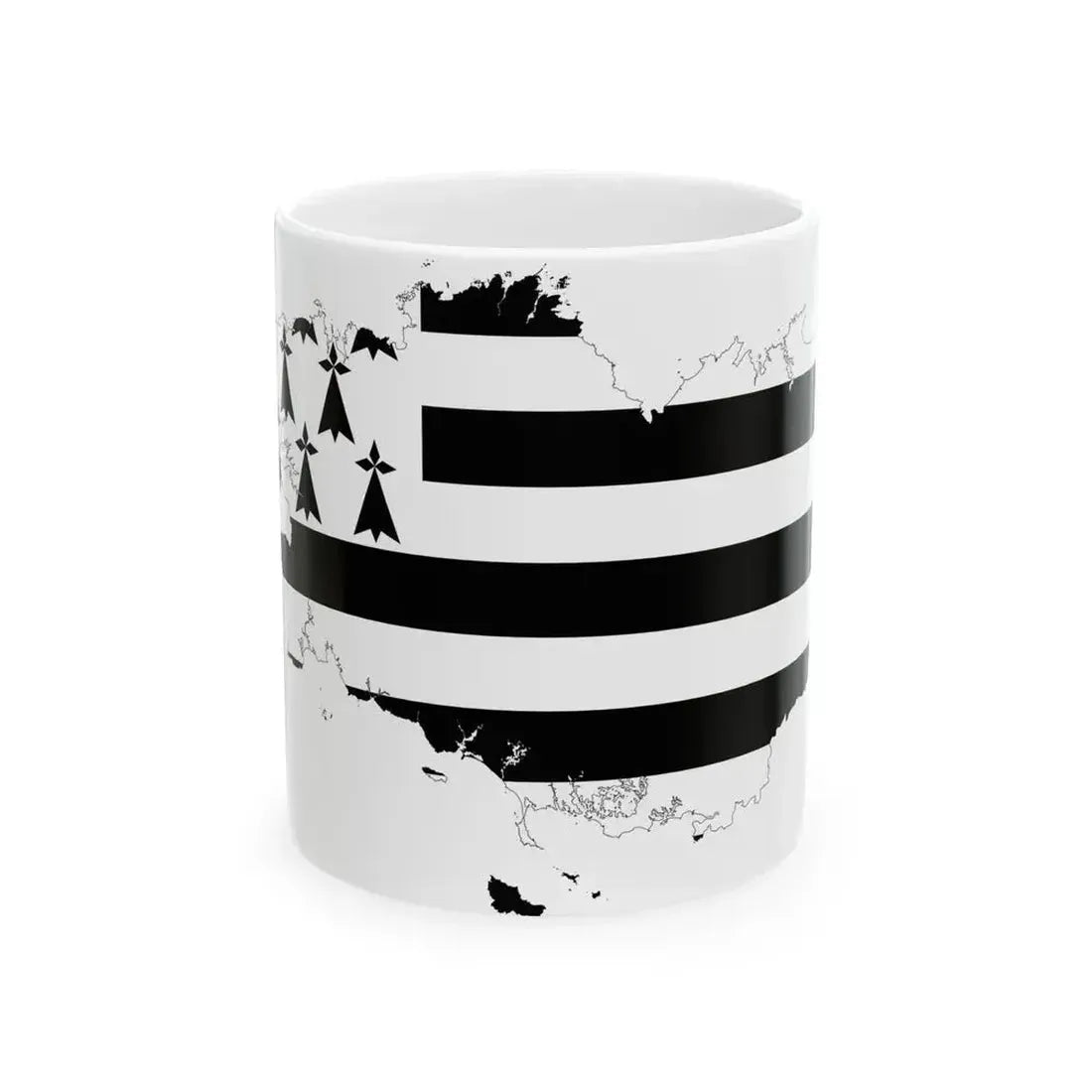 Brittany-Flagmap (France) White Coffee Mug 11oz - Go Mug Yourself