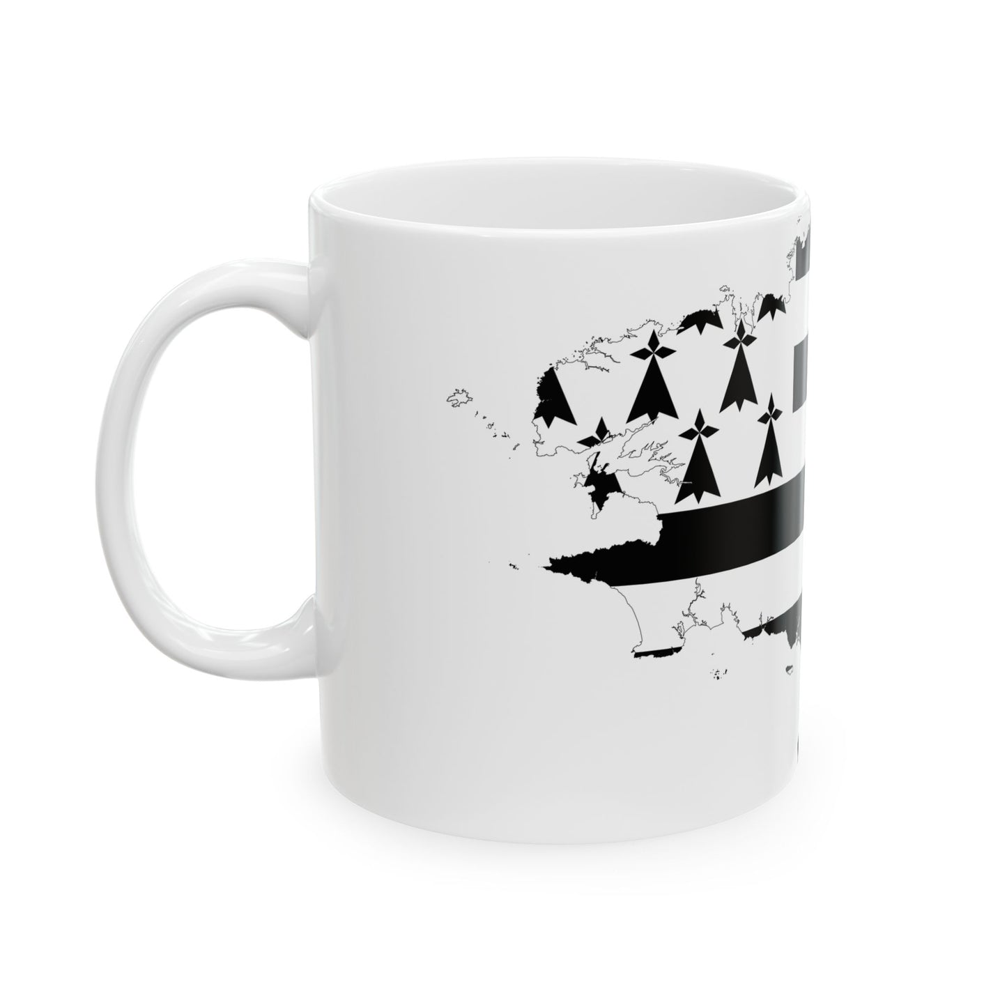Brittany-Flagmap (France) White Coffee Mug-Go Mug Yourself