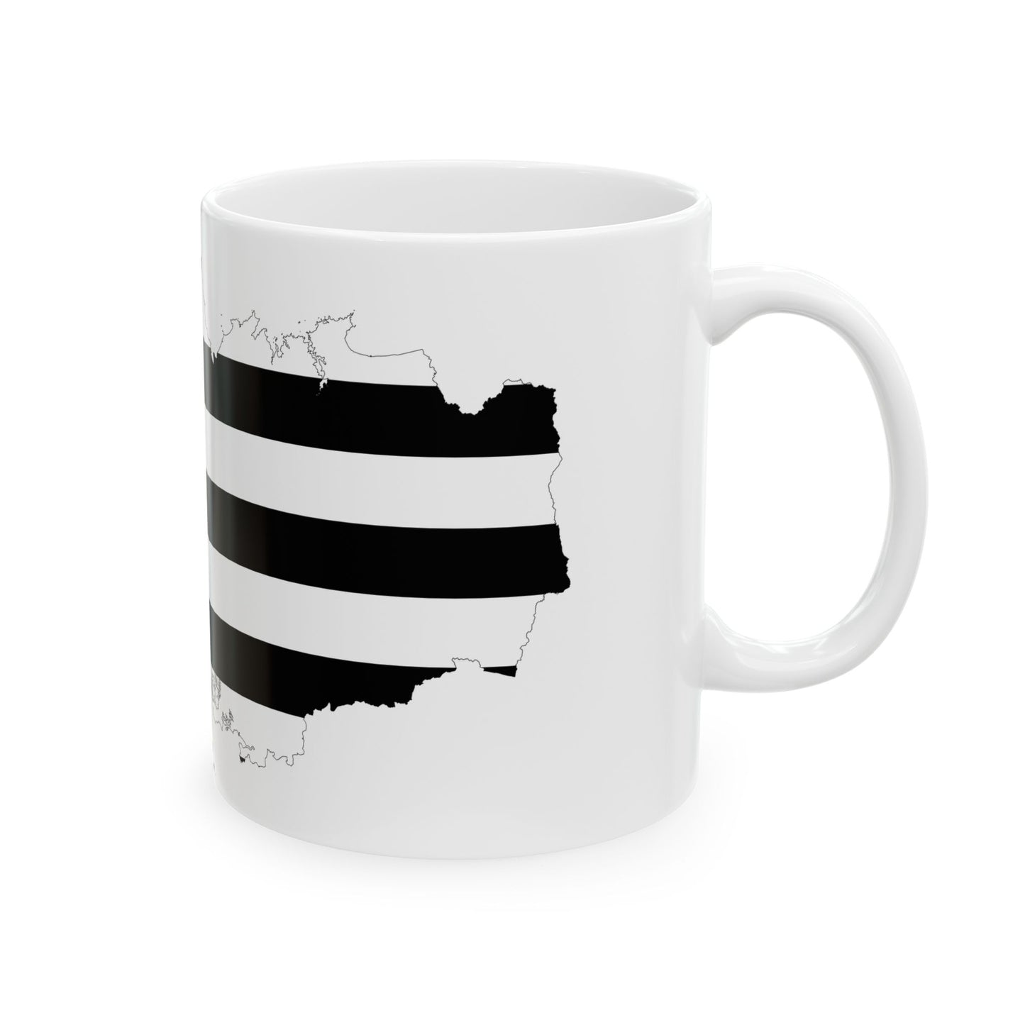 Brittany-Flagmap (France) White Coffee Mug-Go Mug Yourself