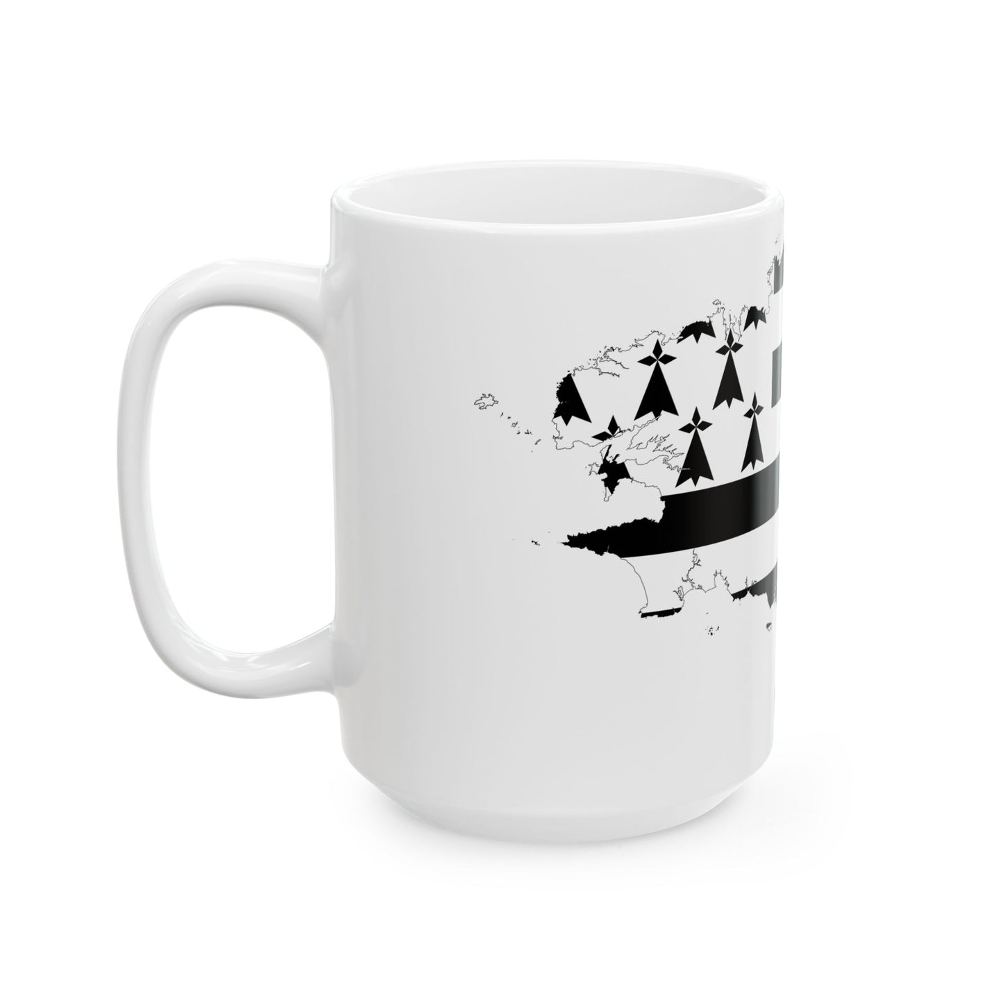 Brittany-Flagmap (France) White Coffee Mug-Go Mug Yourself