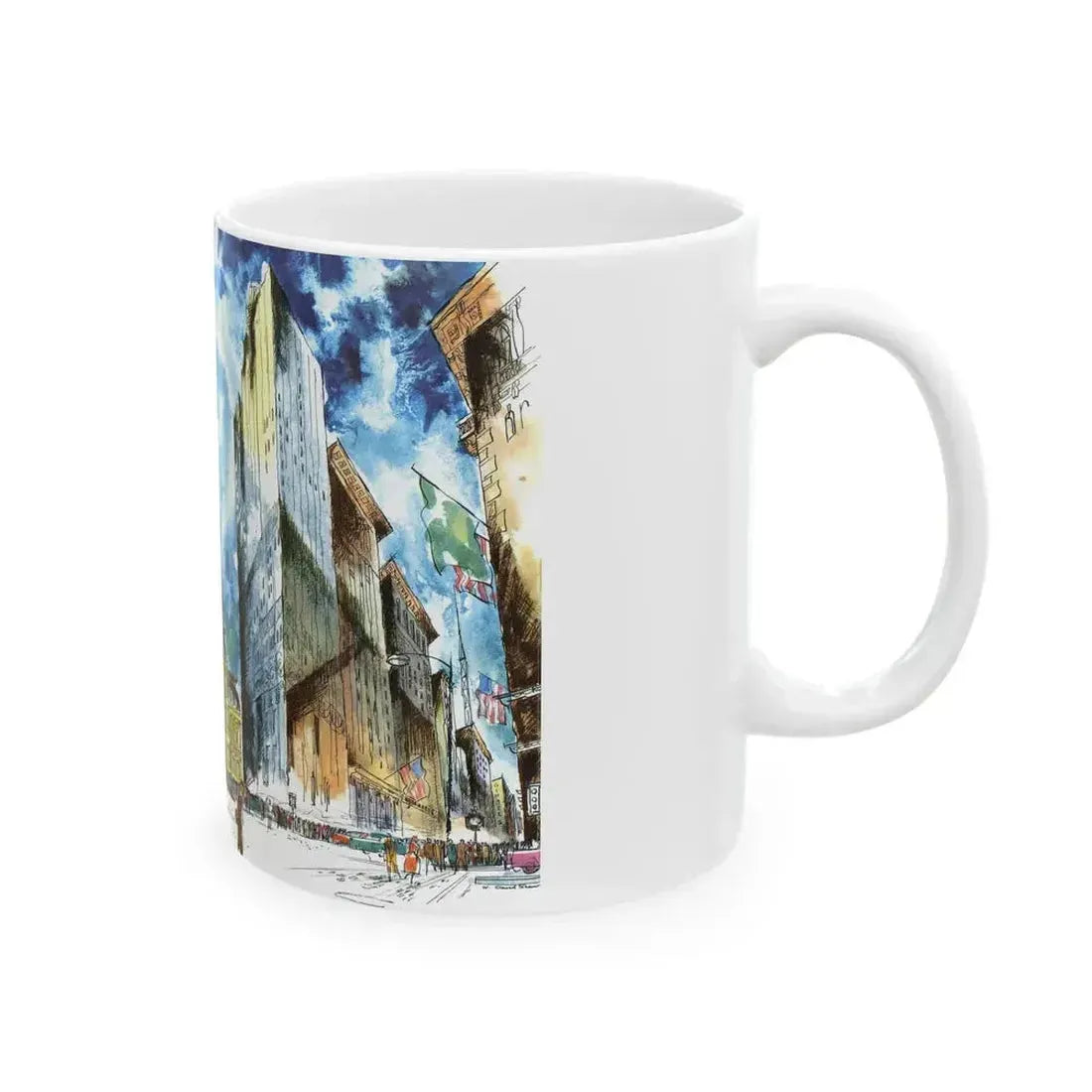 Broad and Chestnut Streets facing City Hall, Philadelphia - White Coffee Mug - Go Mug Yourself