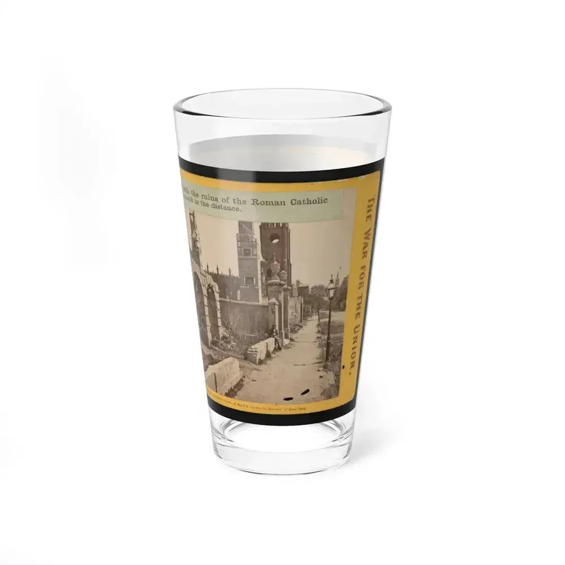 Broad St., Charleston, S.C., Looking East, With The Ruins Of The Roman Catholic Cathedral And St. Michael's Church In The Distance (U.S. Civil War) Pint Glass 16oz - Go Mug Yourself