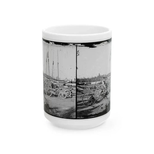 Broadway Landing, Appomattox River, Virginia. Supply Boats And Stores(2) (U.S. Civil War) White Coffee Mug 15oz - Go Mug Yourself