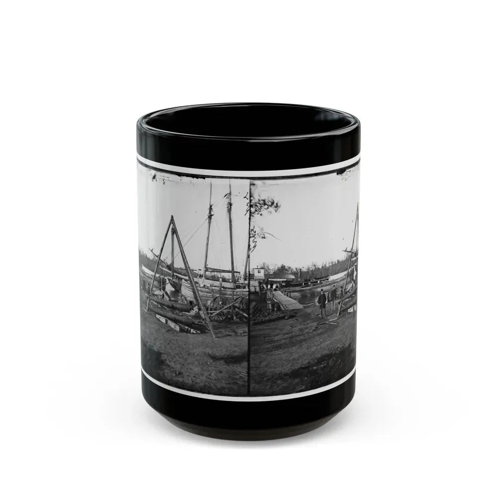 Broadway Landing, Va. Tripod Artillery Swing By The Appomattox (U.S. Civil War) Black Coffee Mug 15oz - Go Mug Yourself