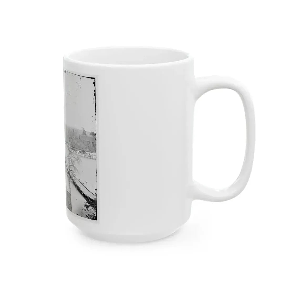 Broadway Landing, Virginia. Pontoon Bridge Across The Appomattox River (U.S. Civil War) White Coffee Mug - Go Mug Yourself