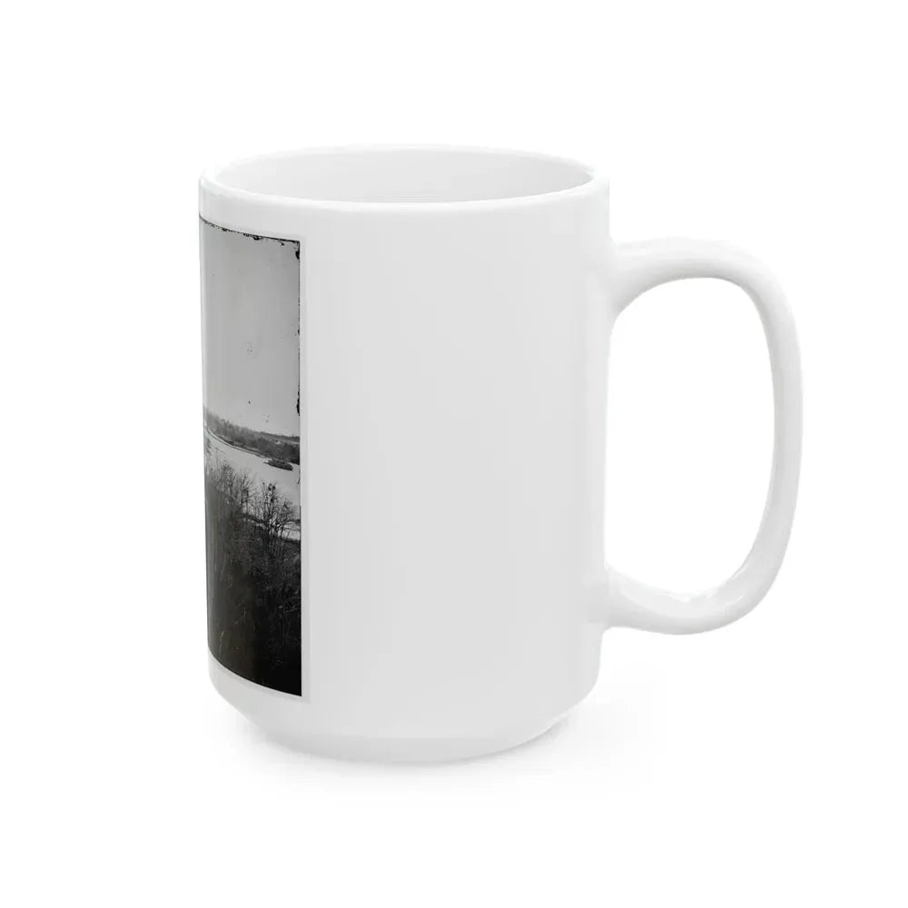 Broadway Landing, Virginia. Where Butler's Troops Crossed The Appomattox River (U.S. Civil War) White Coffee Mug - Go Mug Yourself