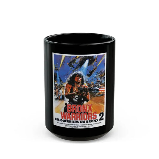 BRONX WARRIORS II 1983 Movie Poster - Black Coffee Mug 15oz - Go Mug Yourself