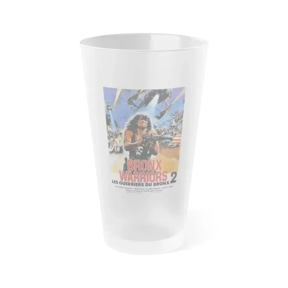 BRONX WARRIORS II 1983 Movie Poster - Frosted Pint Glass 16oz 16oz Frosted - Go Mug Yourself