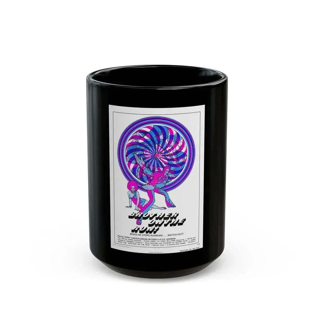 BROTHER ON THE RUN 1973 Movie Poster - Black Coffee Mug 15oz - Go Mug Yourself