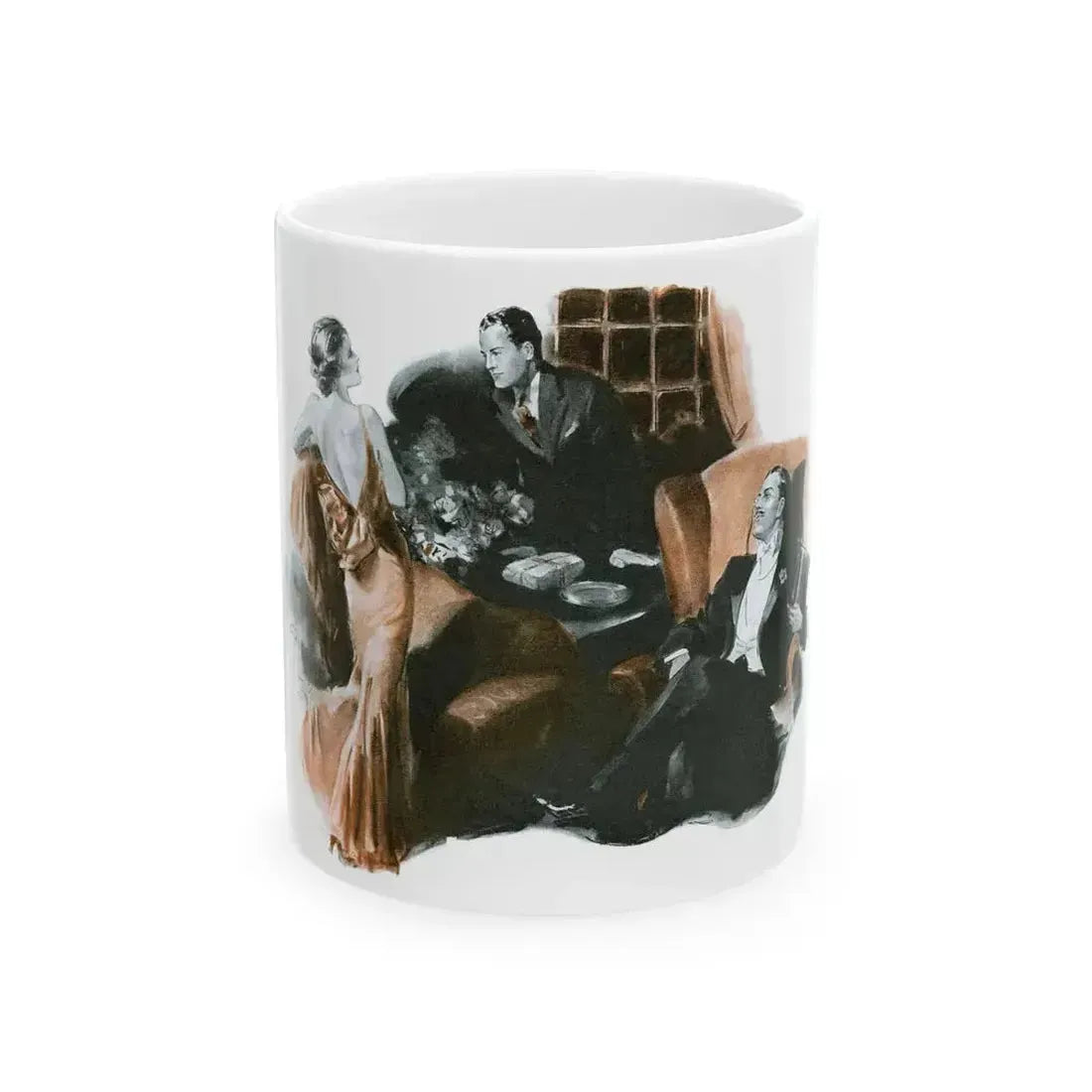Brown Orchids by Nell Young (2), Good Housekeeping, 1934 - White Coffee Mug 11oz - Go Mug Yourself
