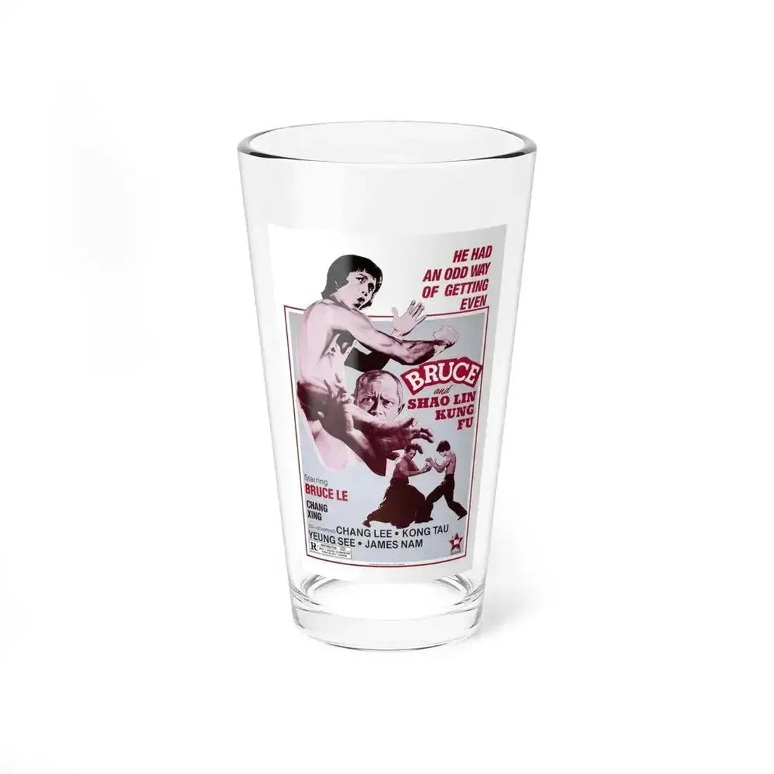 BRUCE AND SHAOLIN KUNG FU 1977 Movie Poster - Pint Glass 16oz 16oz - Go Mug Yourself