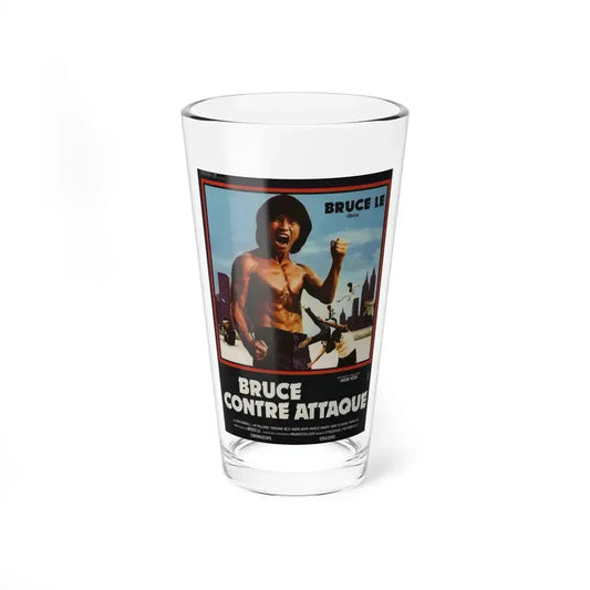 BRUCE LEE FIGHTS BACK FROM THE GRAVE (FRENCH) 1976 Movie Poster - Pint Glass 16oz 16oz - Go Mug Yourself