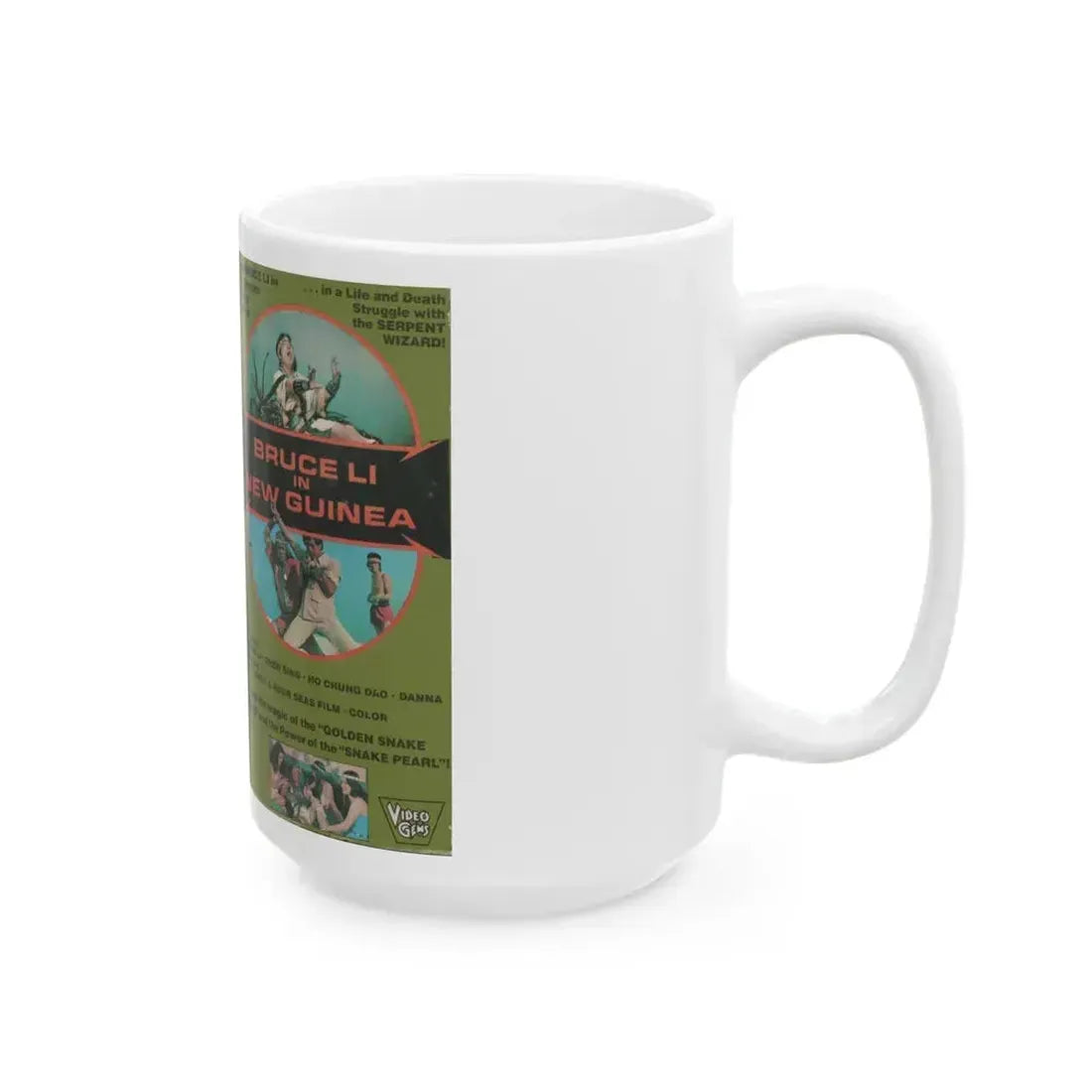 BRUCE LI IN NEW GUINEA (VHS COVER) - White Coffee Mug - Go Mug Yourself