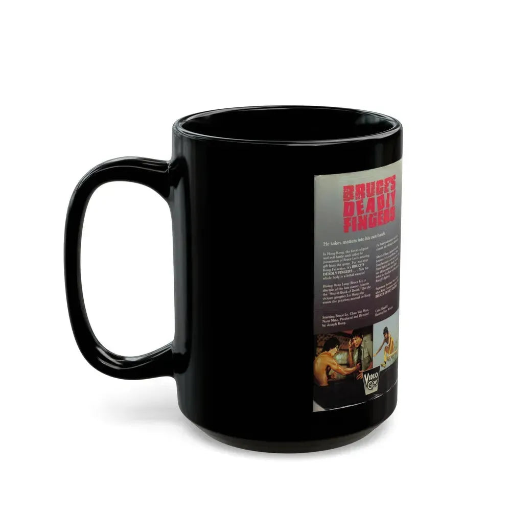 BRUCES DEADLY FINGERS (VHS COVER) - Black Coffee Mug - Go Mug Yourself