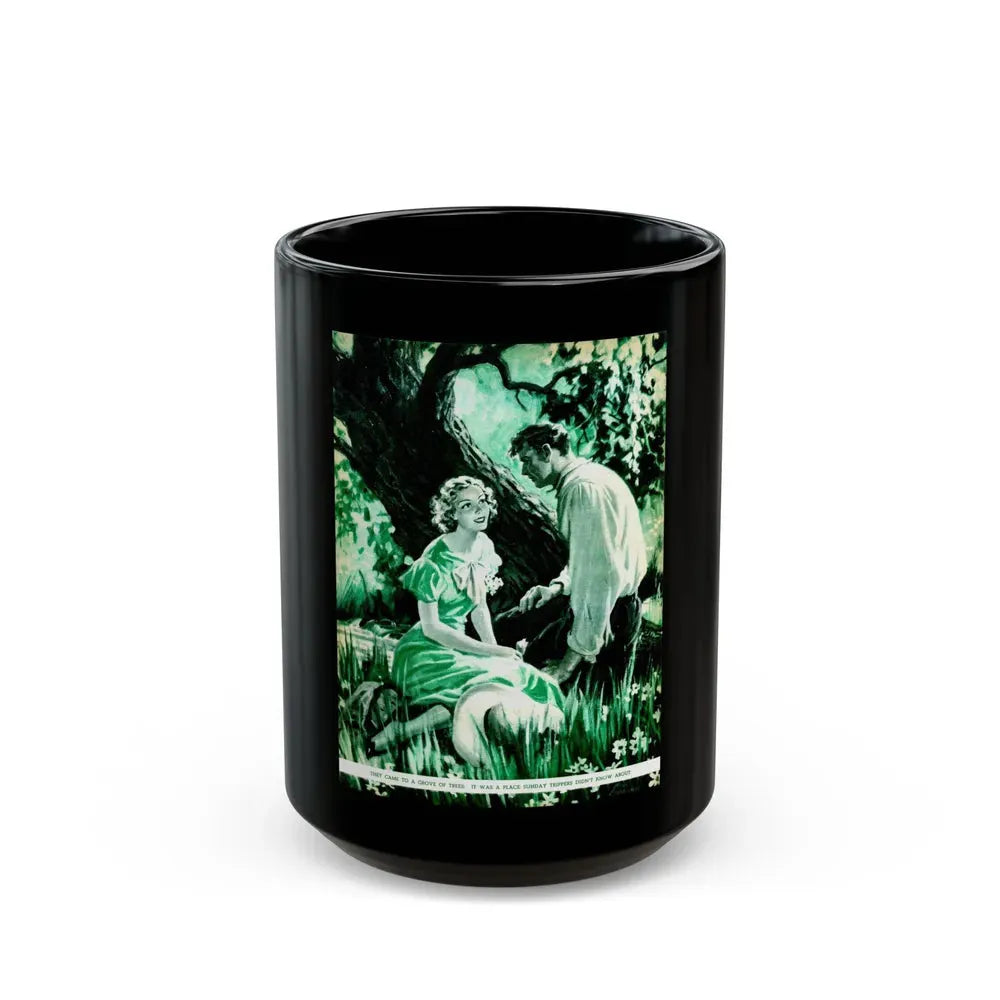 Brush Fire (1), Liberty magazine, December 5, 1936 - Black Coffee Mug 15oz - Go Mug Yourself