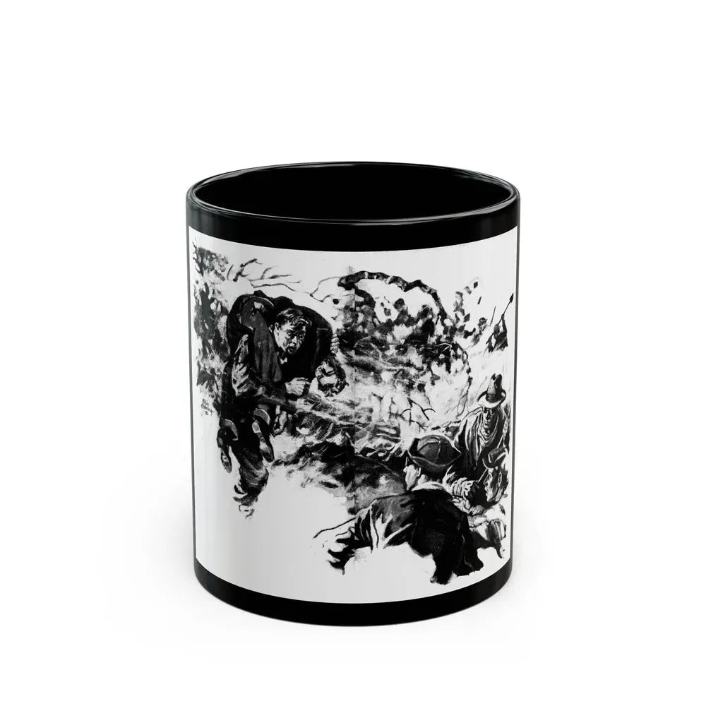 Brush Fire (2), Liberty magazine, December 5, 1936 - Black Coffee Mug 11oz - Go Mug Yourself