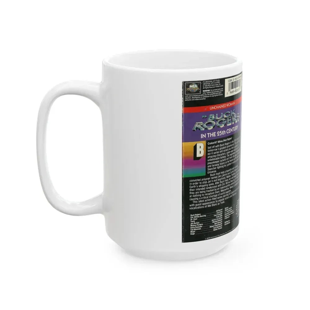 BUCK ROGERS IN THE 25TH CENTURY UNCHAINED WOMAN (VHS COVER) - White Coffee Mug - Go Mug Yourself