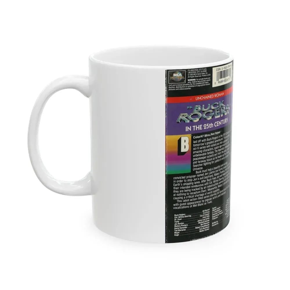 BUCK ROGERS IN THE 25TH CENTURY UNCHAINED WOMAN (VHS COVER) - White Coffee Mug - Go Mug Yourself
