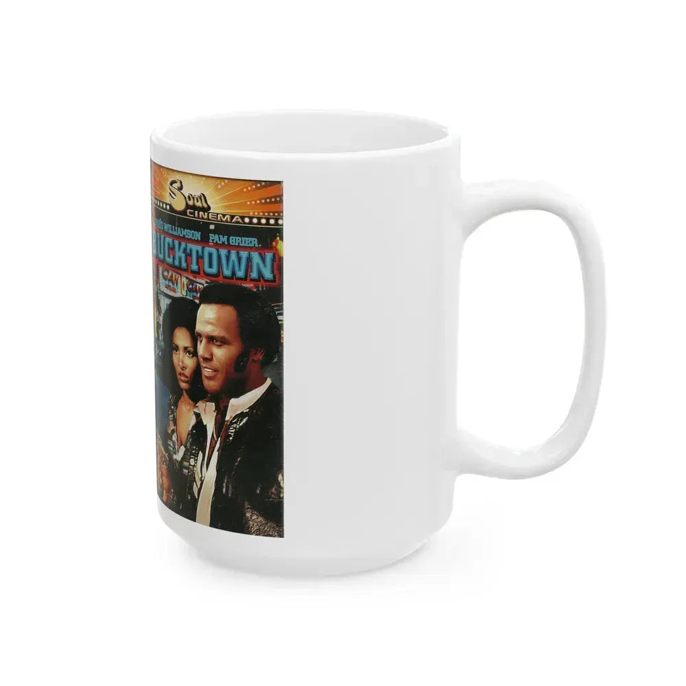 BUCK TOWN FRED WILLIAMSON PAM GRIER (VHS COVER) - White Coffee Mug - Go Mug Yourself