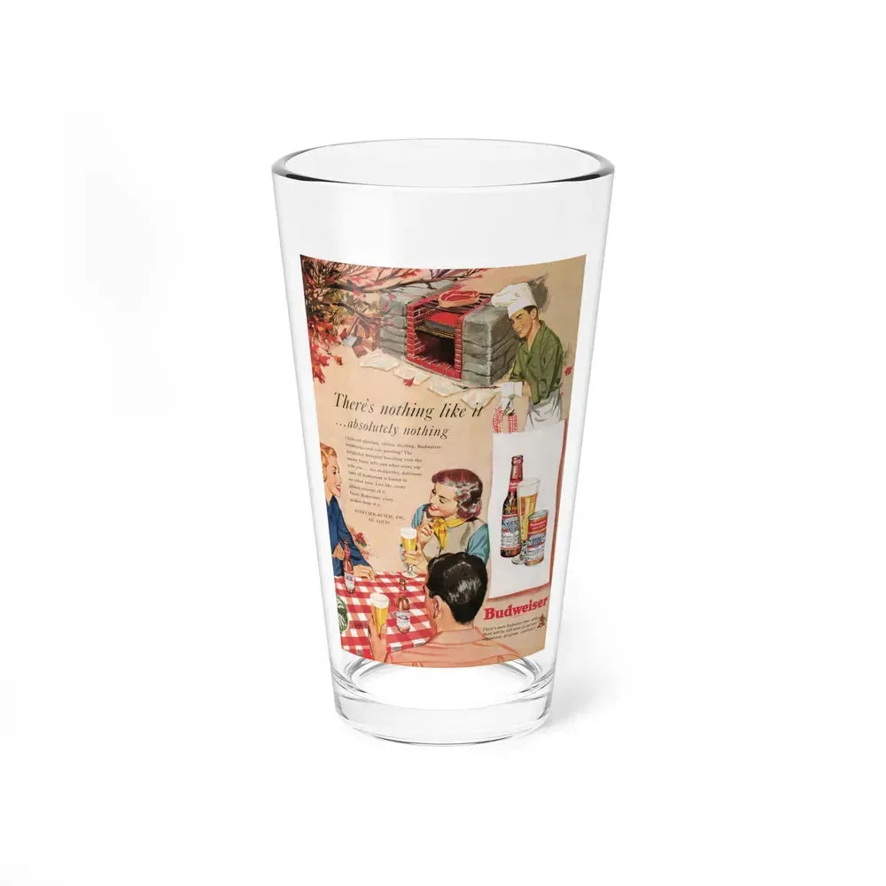 Budweiser ad, Cosmopolitan, October 1950 (Magazine Illustration) Pint Glass 16oz 16oz - Go Mug Yourself