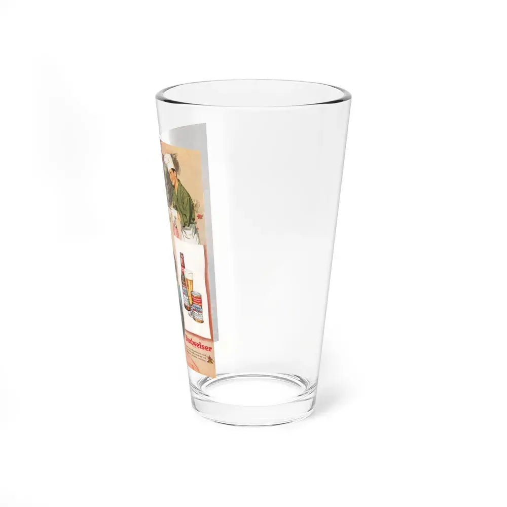 Budweiser ad, Cosmopolitan, October 1950 (Magazine Illustration) Pint Glass 16oz - Go Mug Yourself