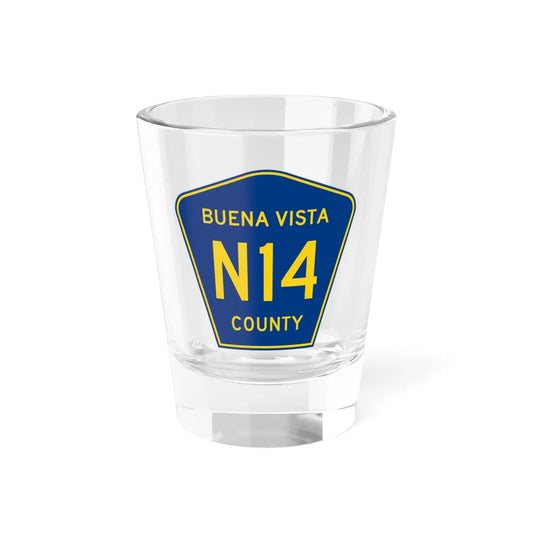 Buena Vista County Route N14 IA (Iowa) (Road Sign) Shot Glass 1.5oz 1.5oz - Go Mug Yourself