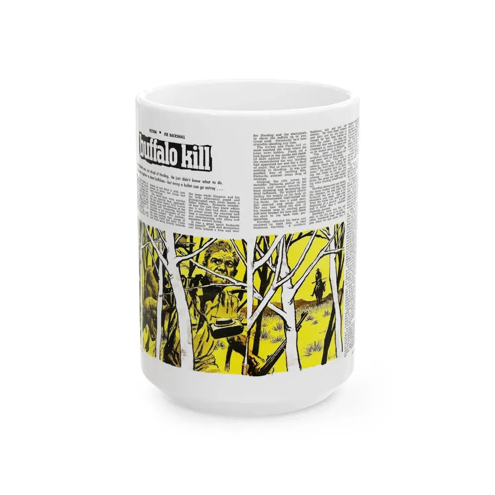 Buffalo Kill, Adam magazine, May 1963 - White Coffee Mug 15oz - Go Mug Yourself