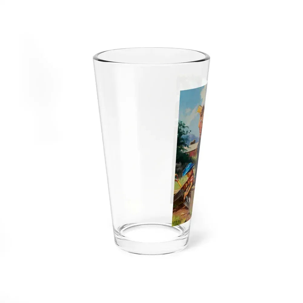 Building a Fort (Magazine Illustration) Pint Glass 16oz - Go Mug Yourself