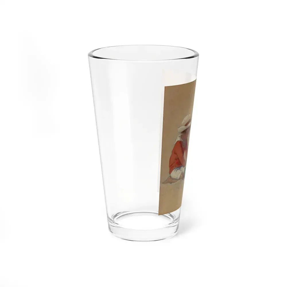 Building a Sand Castle, Good Housekeeping magazine cover, July 4, 1924 (Magazine Illustration) Pint Glass 16oz - Go Mug Yourself