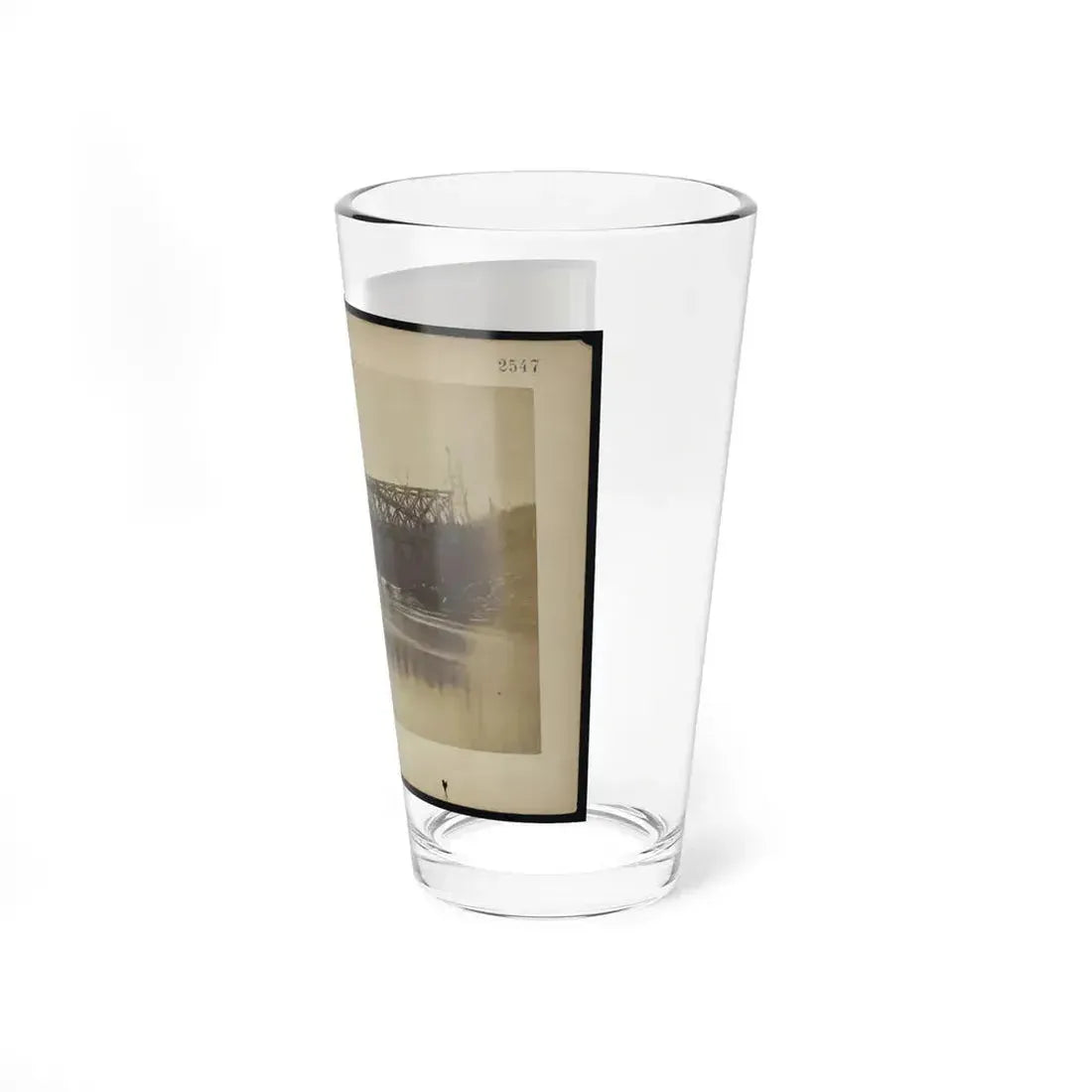 Building Military Railroad Truss Bridge Across Bull Run, April, 1863 (U.S. Civil War) Pint Glass 16oz - Go Mug Yourself