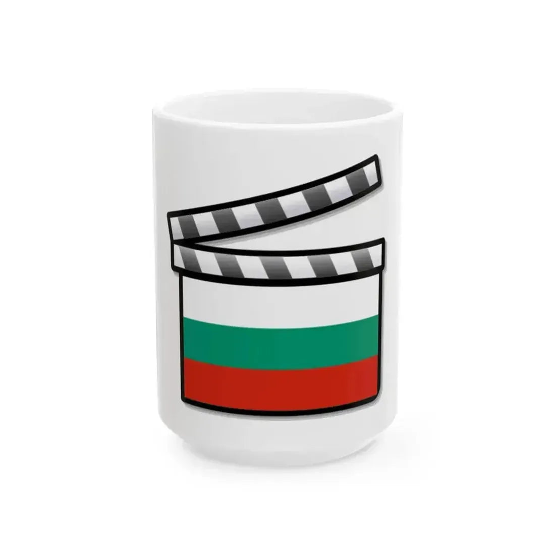 Bulgaria film clapperboard (Bulgaria) White Coffee Mug 15oz - Go Mug Yourself