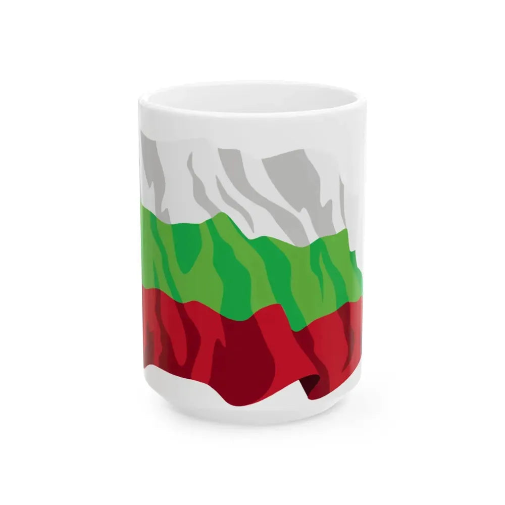 Bulgaria flag waving icon (Bulgaria) White Coffee Mug 15oz - Go Mug Yourself