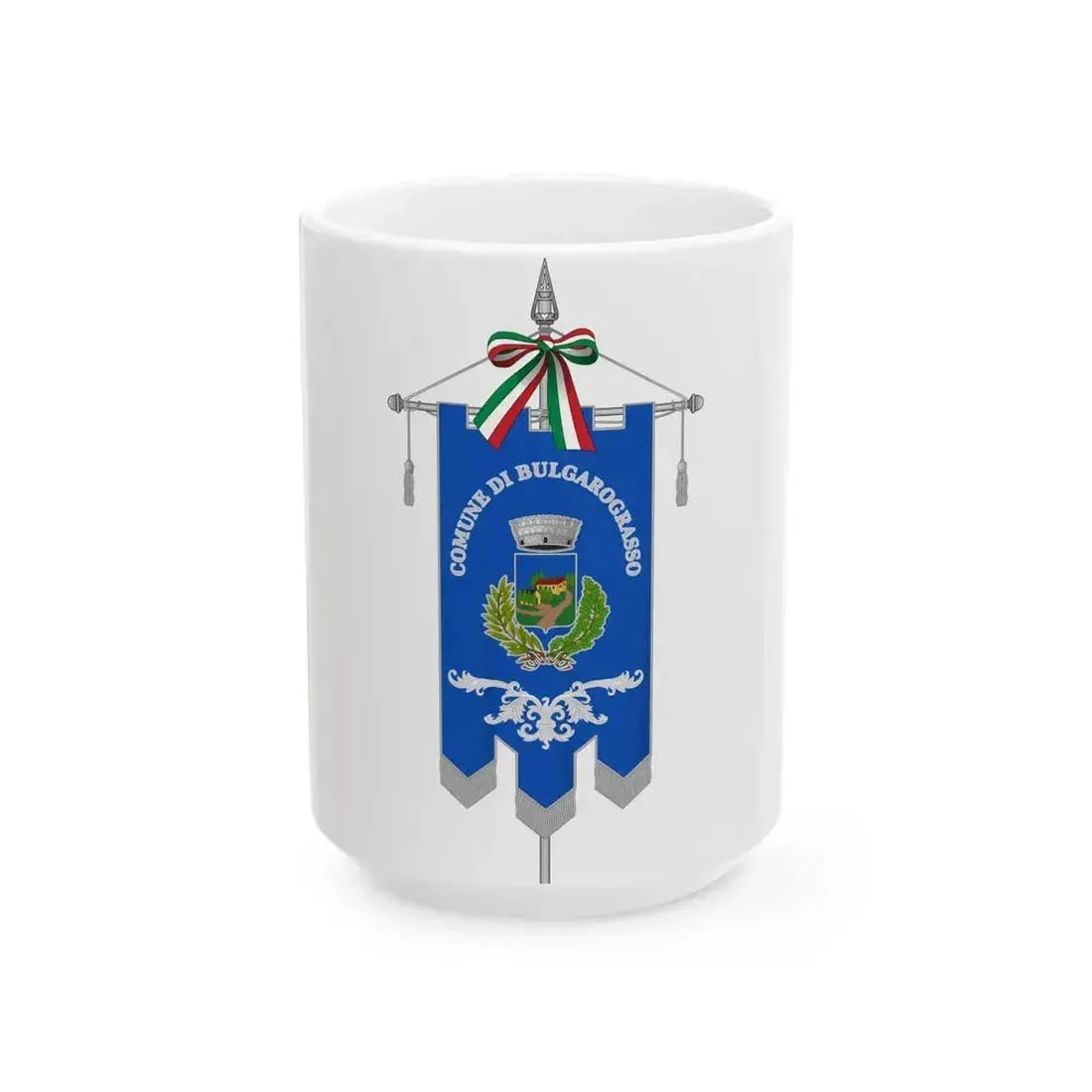 Bulgarograsso-Gonfalone (Italy) White Coffee Mug 15oz - Go Mug Yourself
