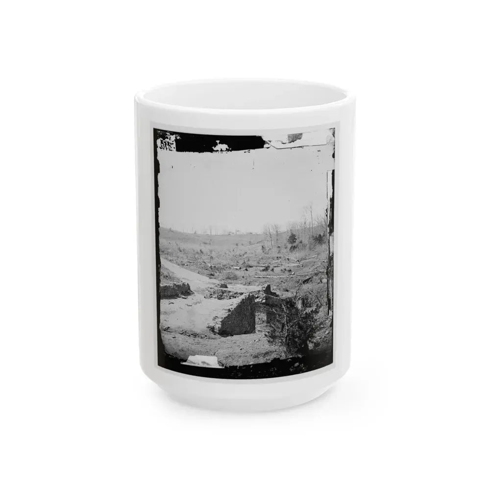 Bull Run, Va. Ruins Of The Stone Bridge, Looking Upstream (U.S. Civil War) White Coffee Mug 15oz - Go Mug Yourself