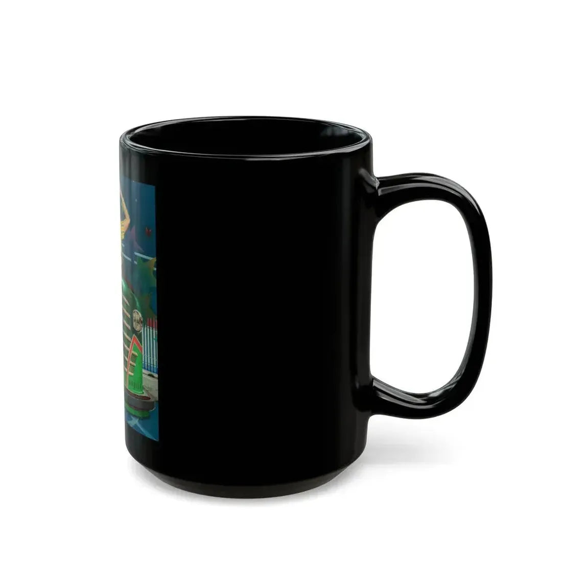 Bump Mobile, The Saturday Evening Post cover, June 22, 1940 - Black Coffee Mug - Go Mug Yourself