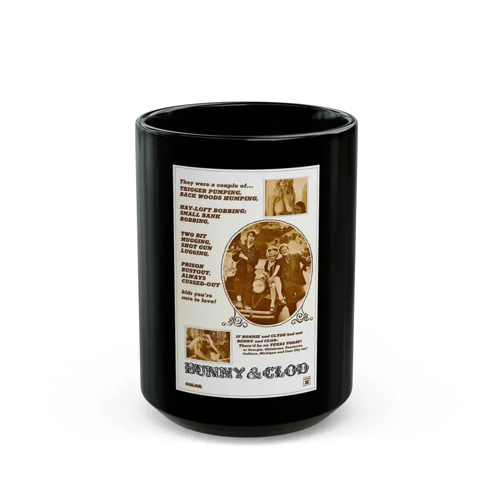 BUNNY AND CLOD 1970 Movie Poster - Black Coffee Mug 15oz - Go Mug Yourself