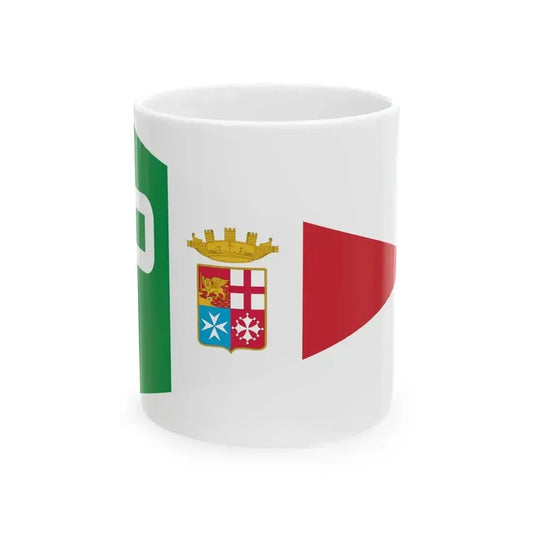Burgee of mail ships of Italy (Italy) White Coffee Mug 11oz - Go Mug Yourself