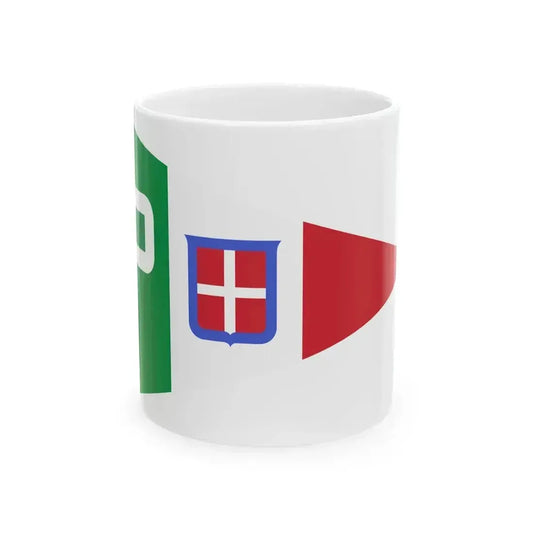 Burgee of mail ships of the Regia Marina (Italy) White Coffee Mug 11oz - Go Mug Yourself