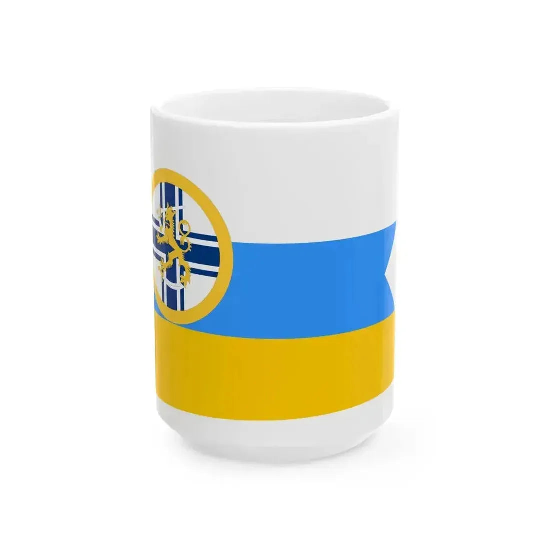 Burgee of Nylandska jaktklubben motorboats (Finland) White Coffee Mug 15oz - Go Mug Yourself